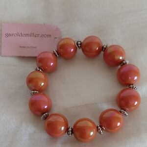 New Orange Iridescent Bead Bracelet